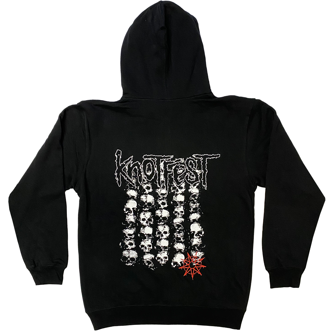 Stacked Ending Zip Hoodie - Black