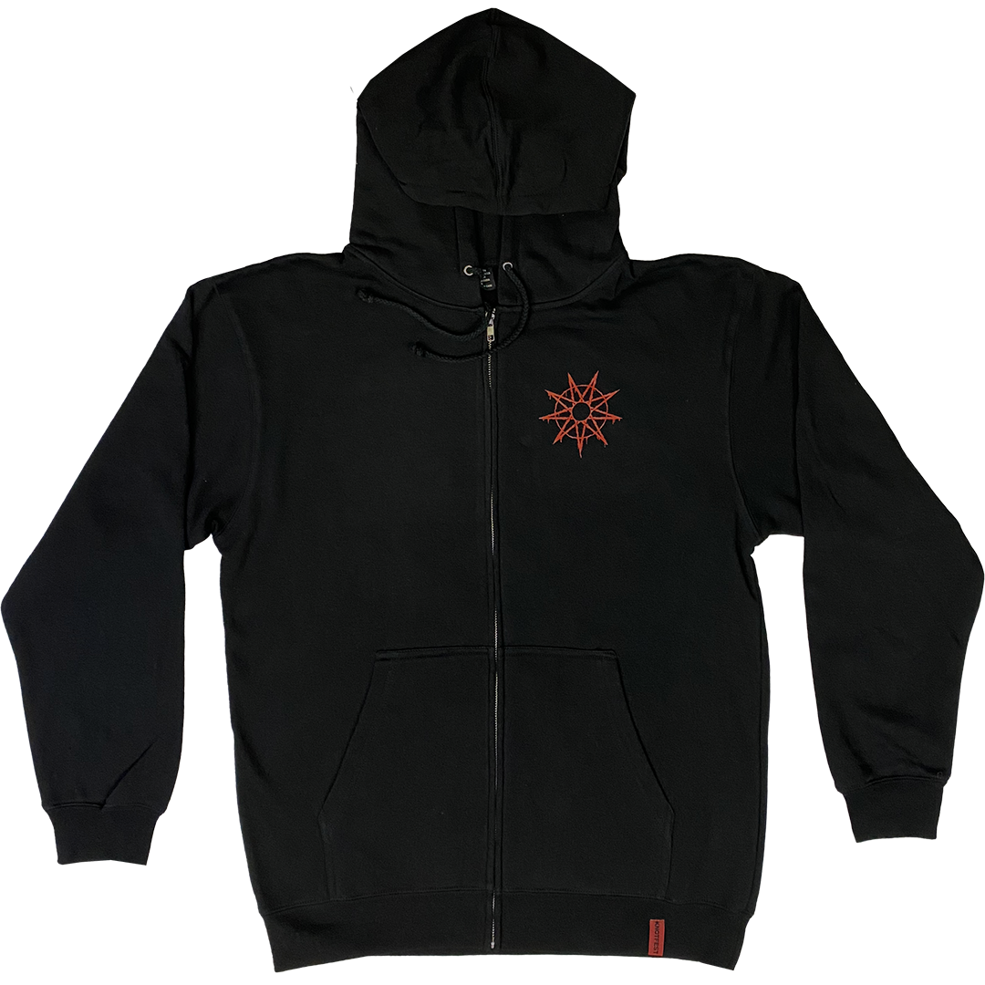 Stacked Ending Zip Hoodie - Black